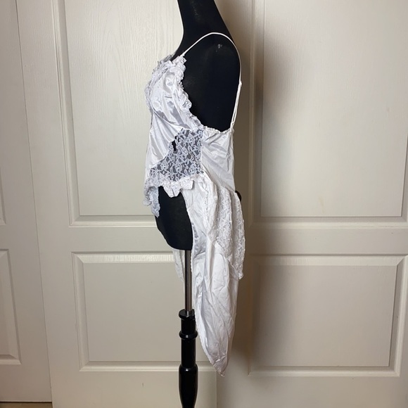 80s VINTAGE HIGH LOW LINGERIE SLIP DRESS CAMI - Picture 3 of 5